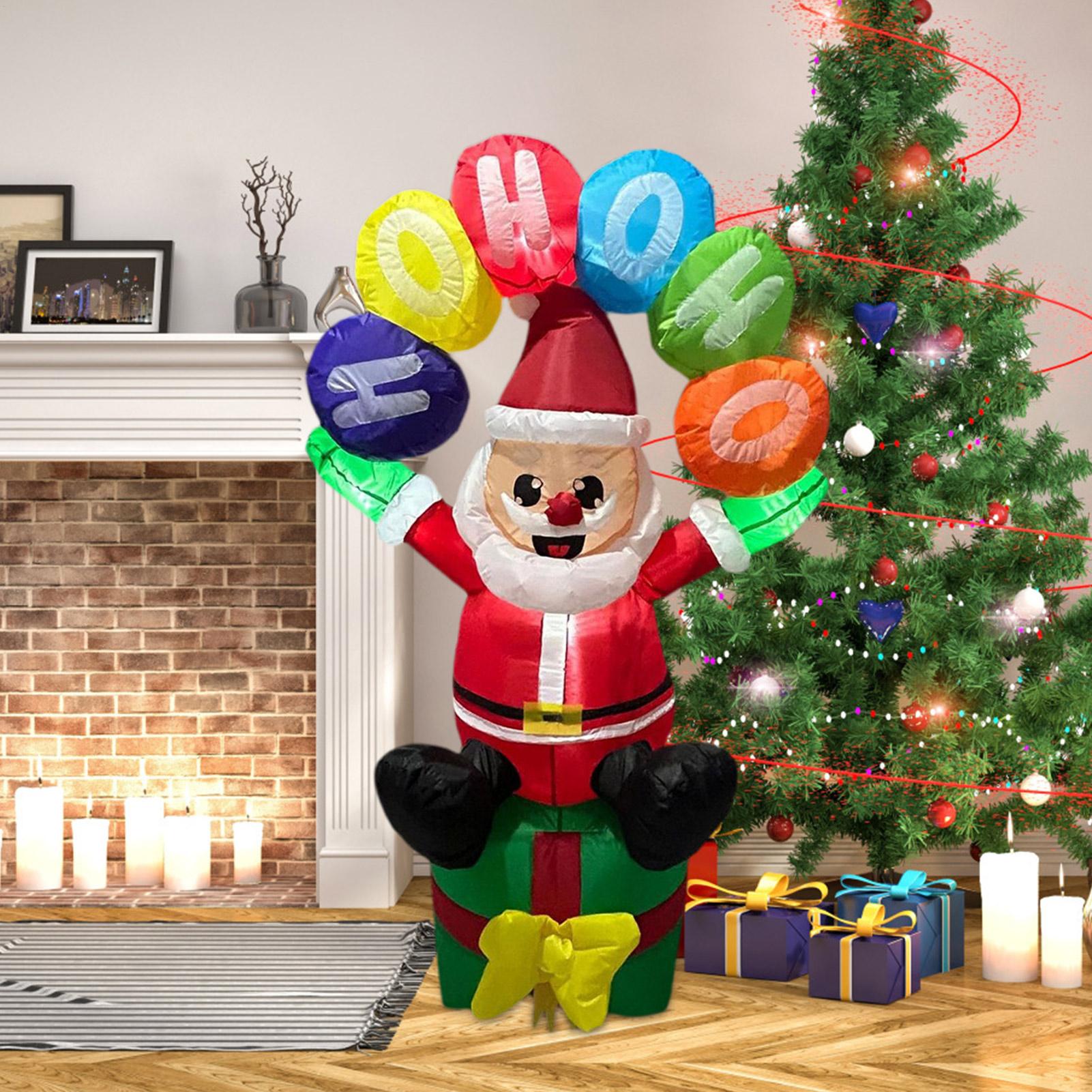 Outdoor Lighting For Christmas - Надувной декор Санта-Клауса со светодиодной подсветкой,