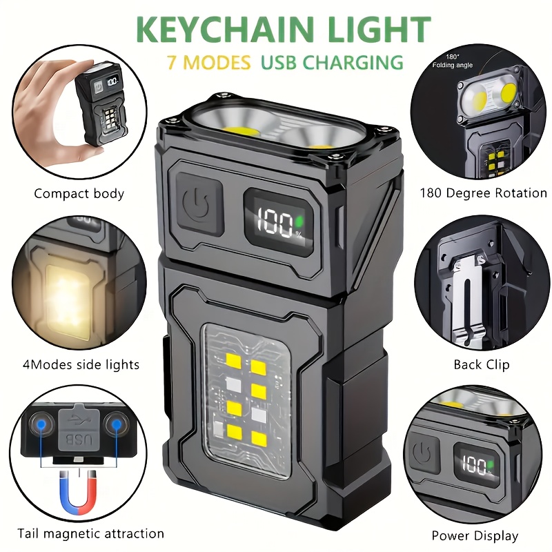 Outdoor Lighting Usa - Мини перезаряжаемый светодиодный карманный фонарик, портативный