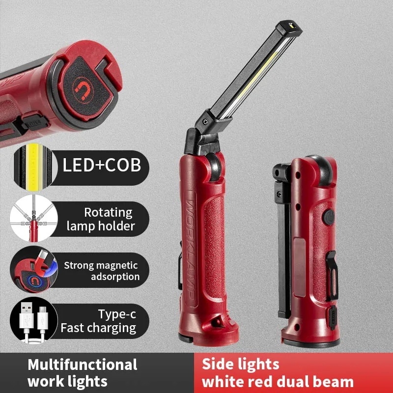 Outdoor Lighting Usa - Светодиодный рабочий фонарь COB, перезаряжаемый складной