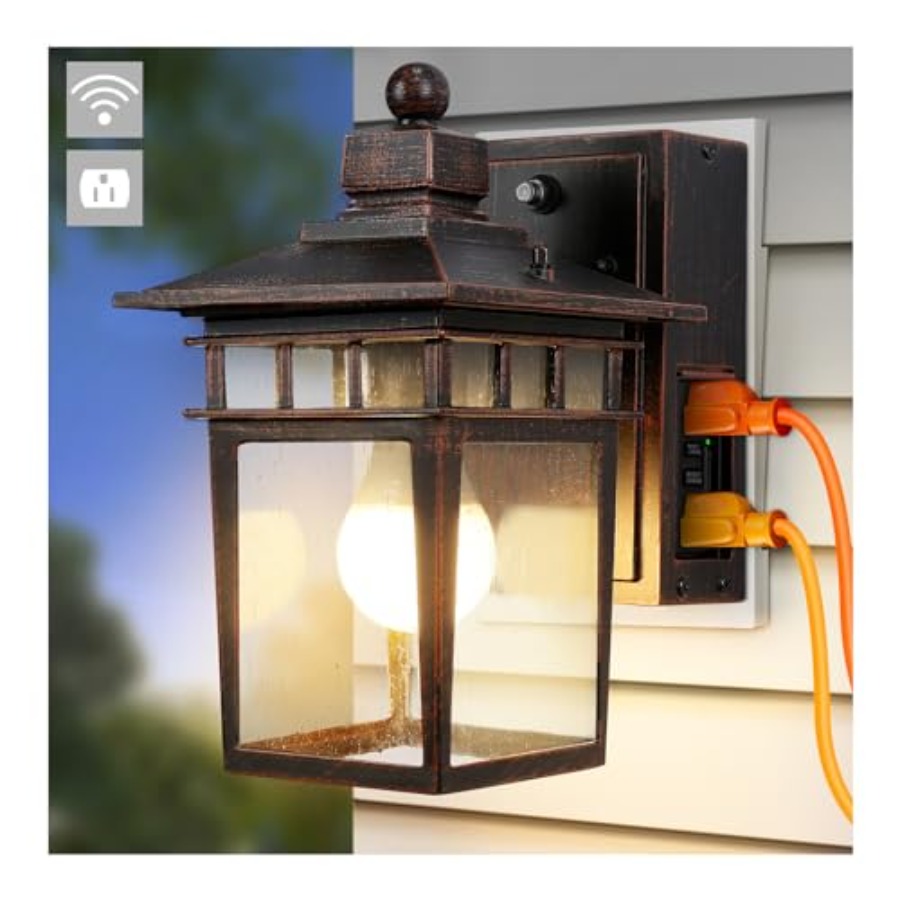 Outdoor Lighting Sconce - Уличный светильник с розеткой GFCI, наружный
