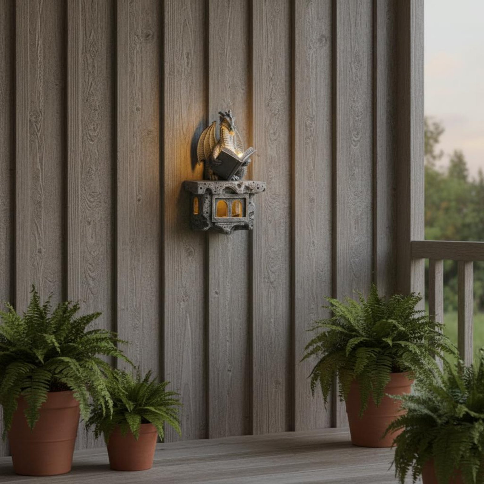 Wall Lighting Outdoor - Солнечная садовая статуя-светильник «Вайверн» с автоматическим