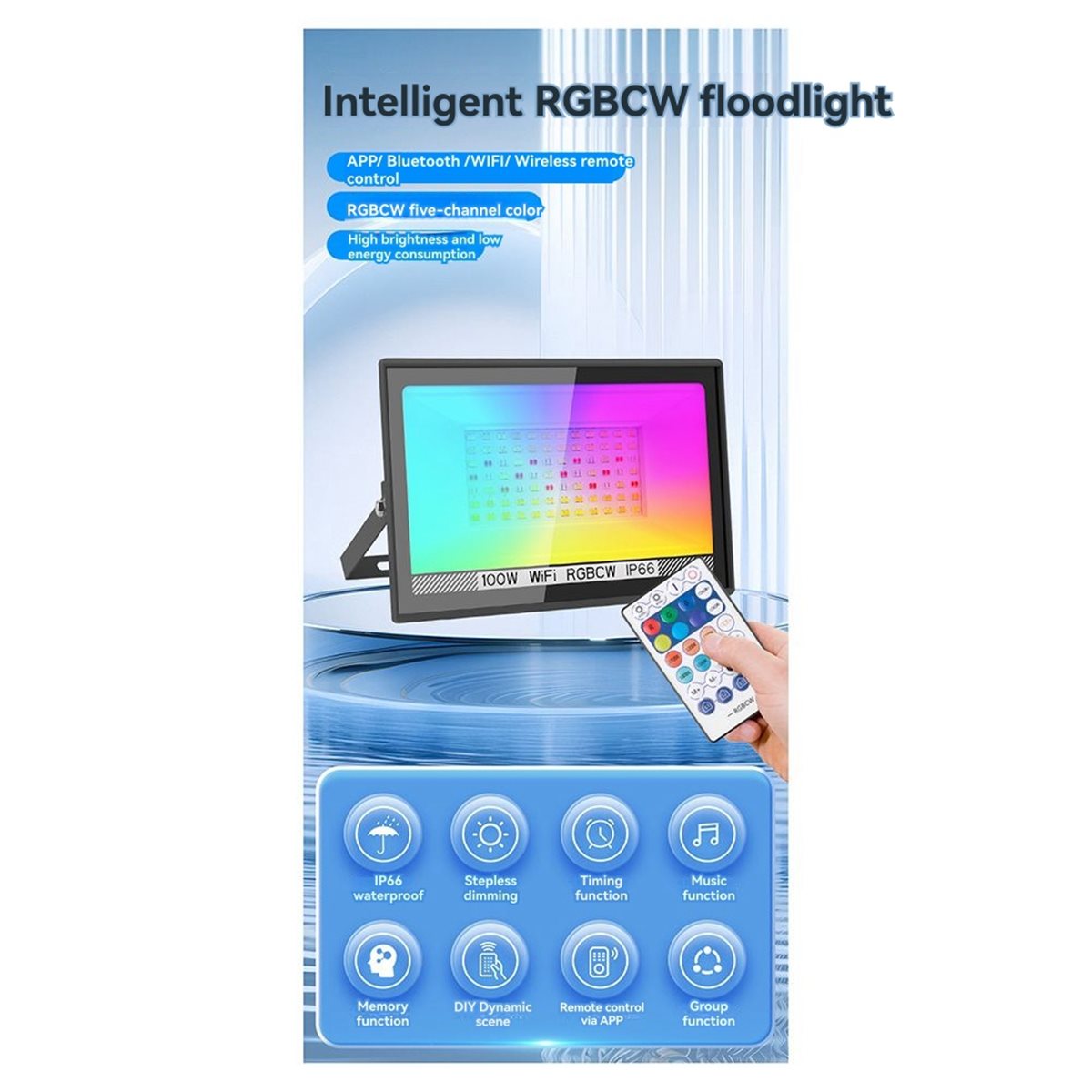 Outdoor Lighting Uk - Светодиодный прожектор Nices 100W RGBCW с
