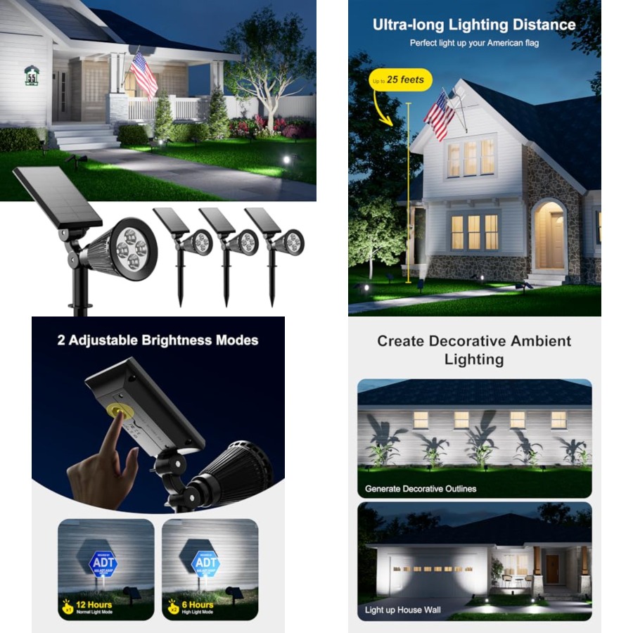 Wall Lighting Outdoor - Солнечные прожекторы для улицы, водонепроницаемые, для