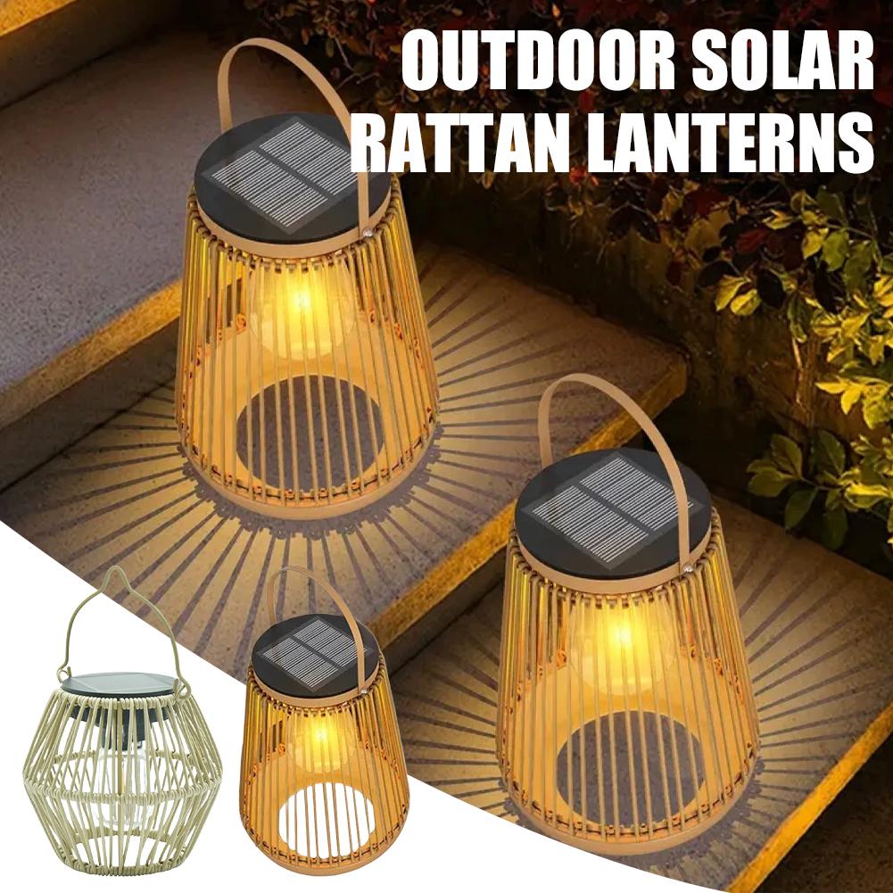 Outdoor Lighting Garden - Водонепроницаемый солнечный фонарь из ротанга IP65,