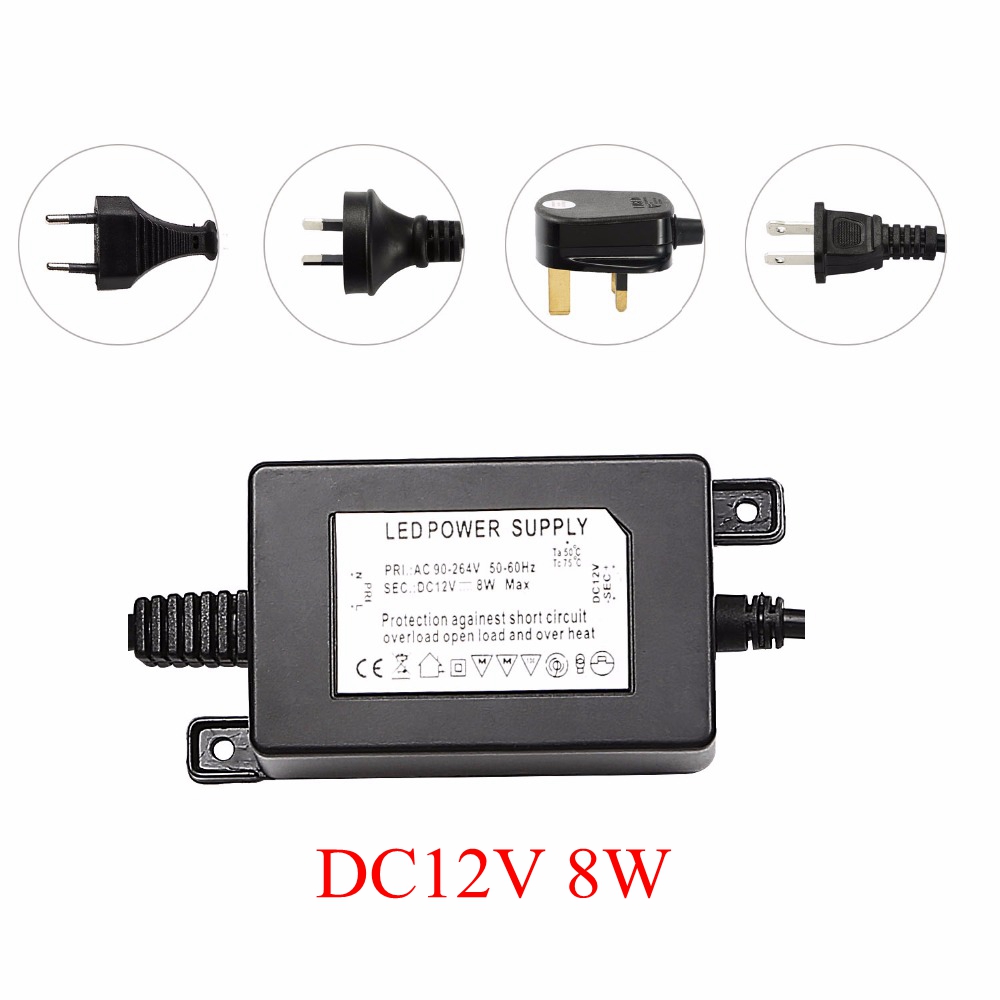 Outdoor Lighting Uk - Водонепроницаемый трансформатор IP67 DC12V 8W для