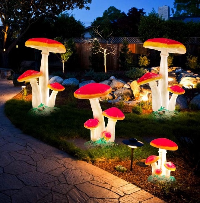 Outdoor Lighting For Christmas - Водонепроницаемая светящаяся статуя-гриб в натуральную величину
