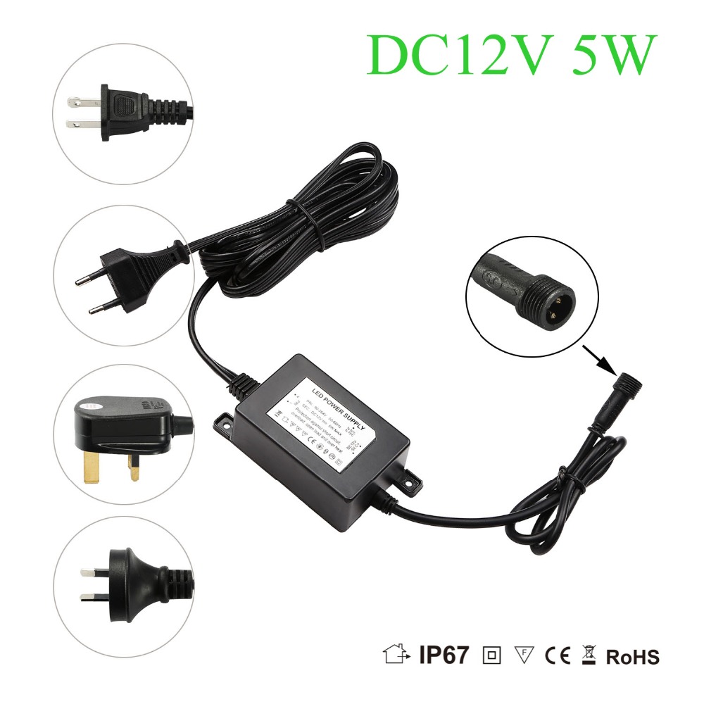 Outdoor Lighting Uk - Водонепроницаемый трансформатор IP67 DC12V 5W для