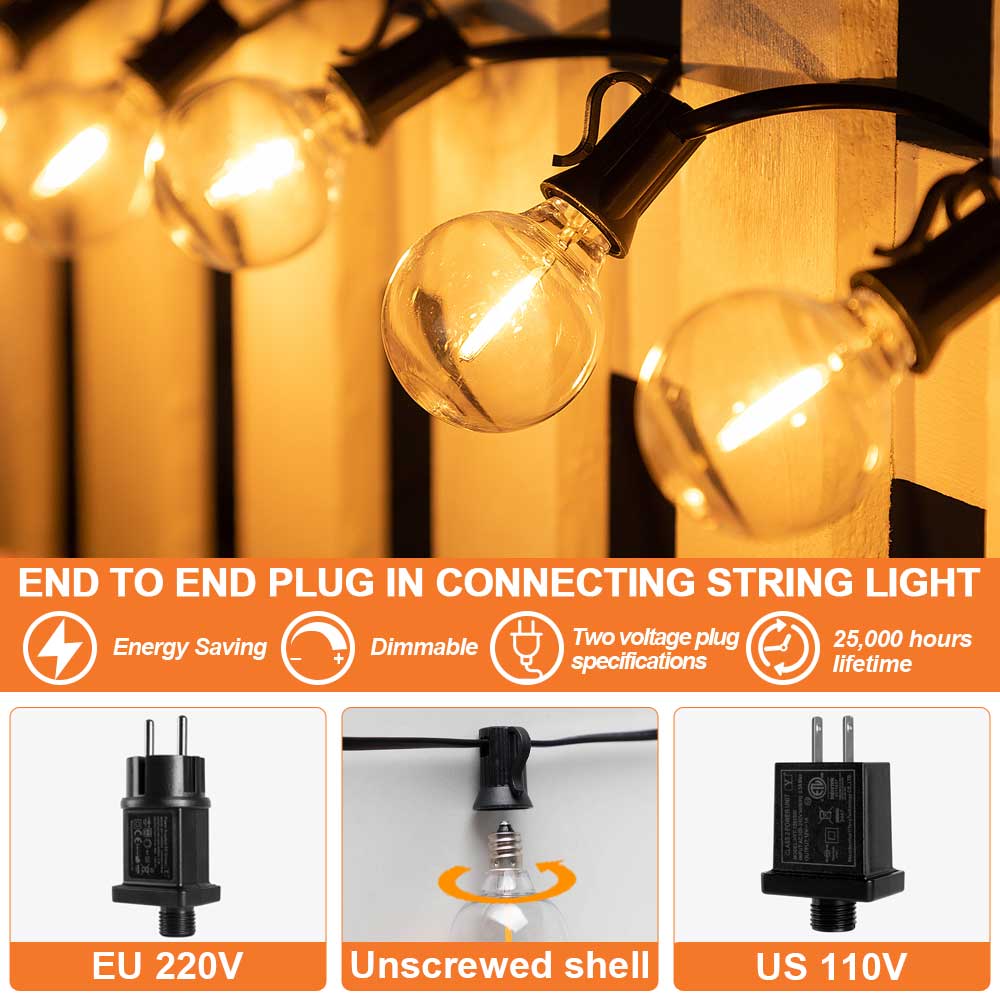 Светодиодная гирлянда G40 E12  – обзор и цена String Light Bistro