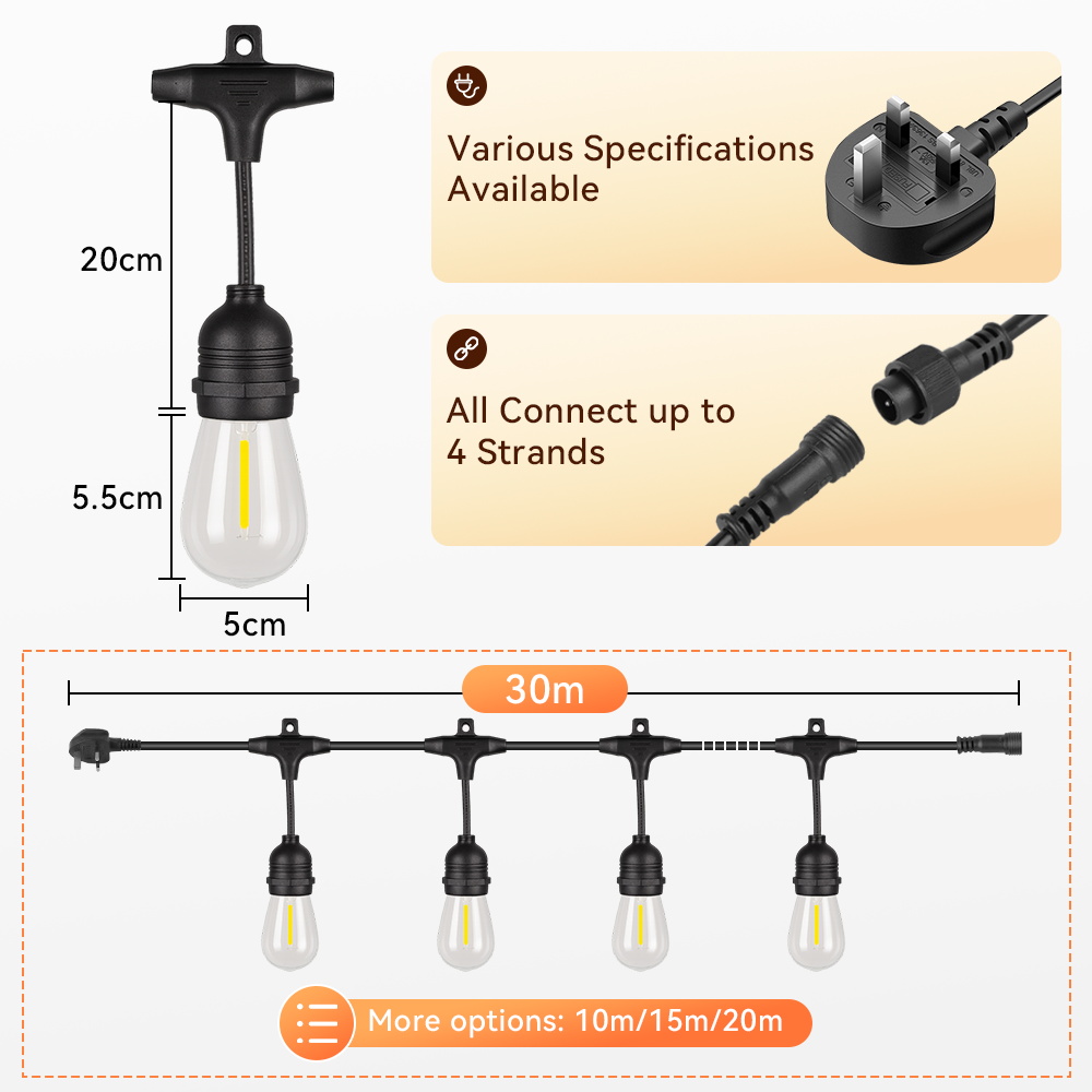 E27 уличные гирлянды светодиод – обзор и цена Outdoor Lighting Uk